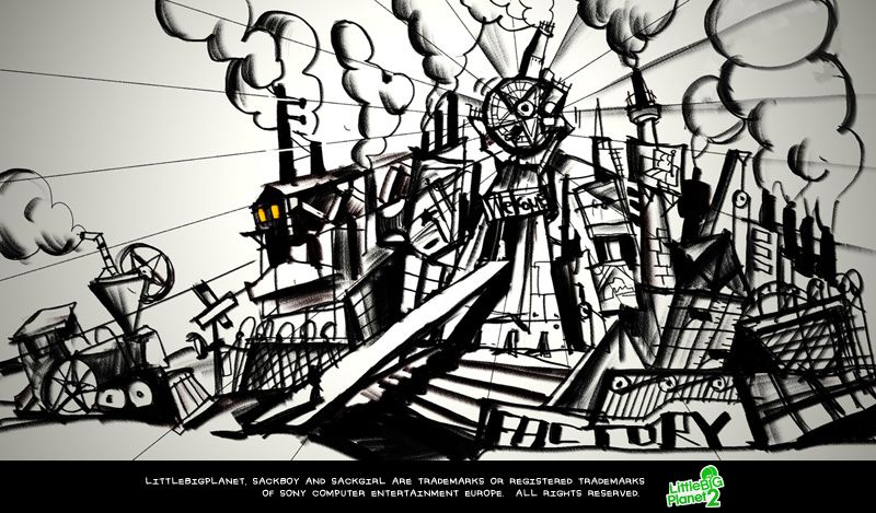 LittleBigPlanet 2 Concept Art (LittleBigPlanet 2 Fansite Kit): Factory