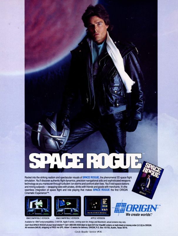 Space Rogue Magazine Advertisement (Magazine Advertisements): Computer Gaming World (United States) Issue 62 (August 1989)