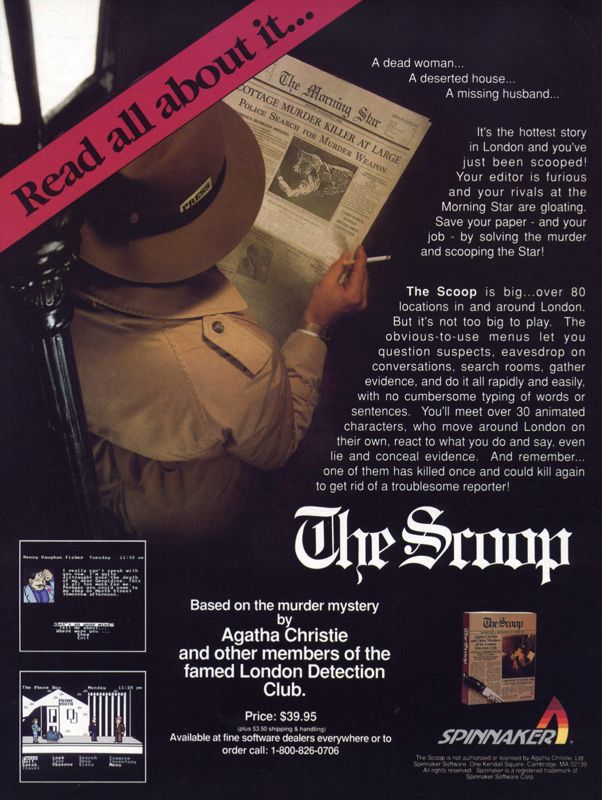 The Scoop Magazine Advertisement (Magazine Advertisements): Computer Gaming World (United States) Issue 65 (November 1989)