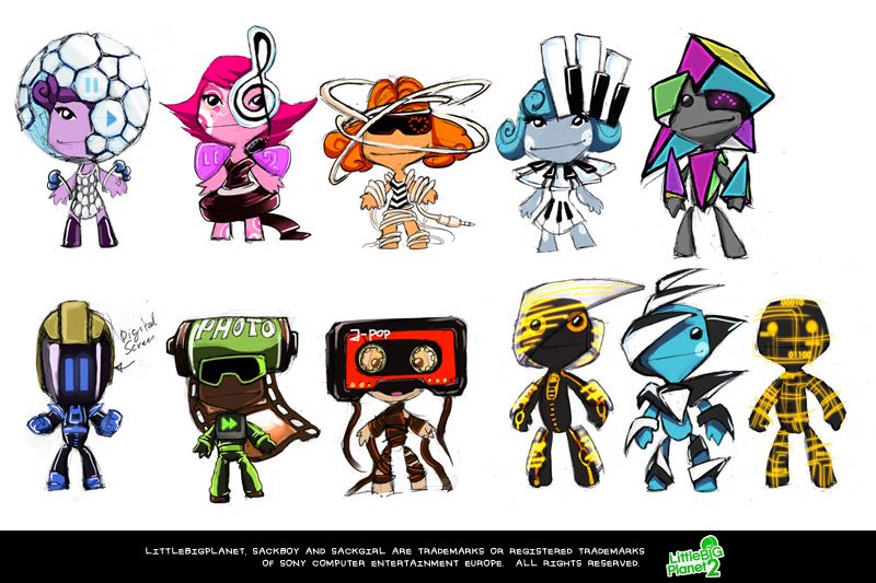 LittleBigPlanet 2 Concept Art (LittleBigPlanet 2 Fansite Kit): Factory costumes