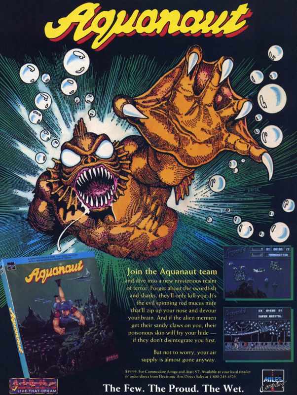 Aquanaut Magazine Advertisement (Magazine Advertisements): Computer Gaming World (United States) Issue 67 (January 1990)