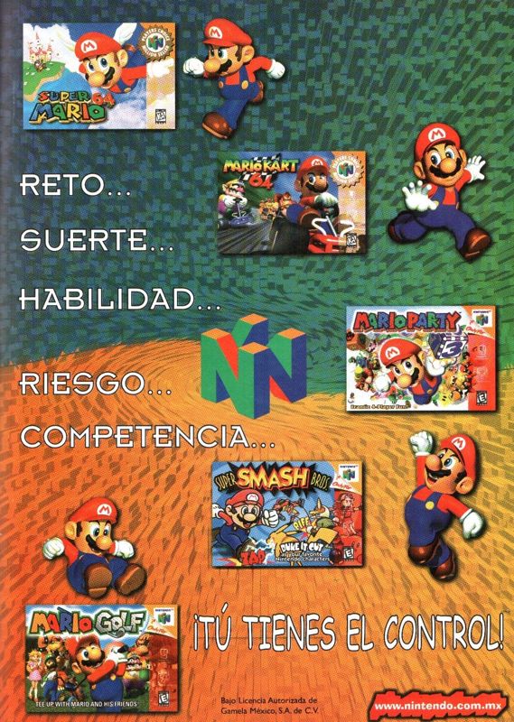 Super Mario 64 Magazine Advertisement (Magazine Advertisements): Club Nintendo (Editorial Televisa, Mexico), Issue 98 (Year #9, No. 1 - January 2000)