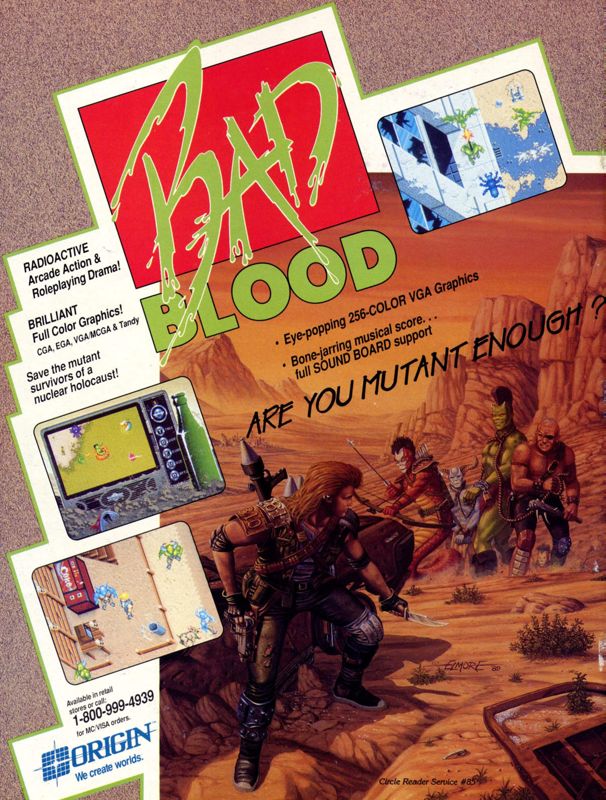 Bad Blood Magazine Advertisement (Magazine Advertisements): Computer Gaming World (United States) Issue 69 (March 1990)