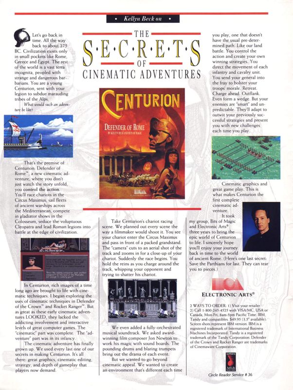 Centurion: Defender of Rome Magazine Advertisement (Magazine Advertisements): Computer Gaming World (United States) Issue 73 (Jul-Aug 1990)