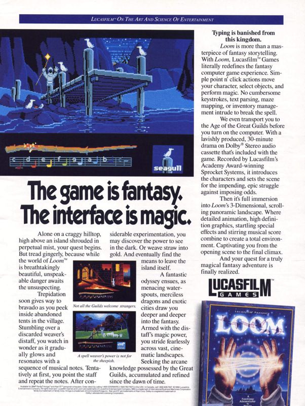 Loom Magazine Advertisement (Magazine Advertisements): Computer Gaming World (United States) Issue 72 (June 1990)