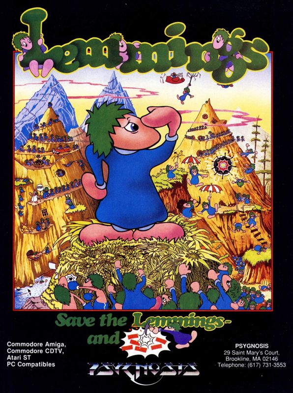 Lemmings Magazine Advertisement (Magazine Advertisements): Computer Gaming World (United States) Issue 79 (February 1991)