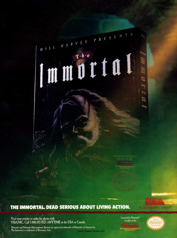 The Immortal Magazine Advertisement (Magazine Advertisements): Computer Gaming World (United States) Issue 79 (February 1991)