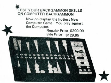 Computer Backgammon Screenshot (Product Catalog (1978))