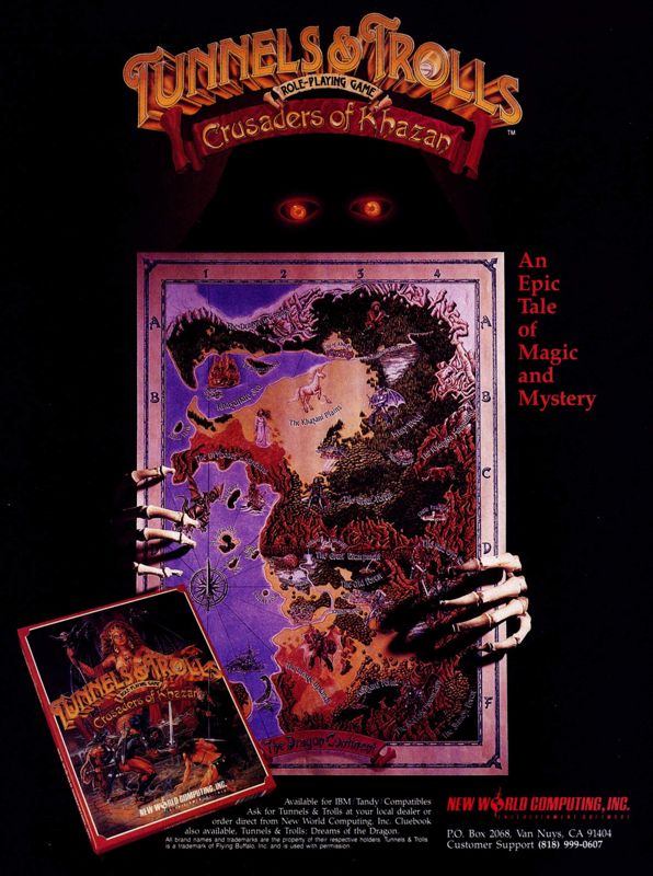 Tunnels & Trolls: Crusaders of Khazan Magazine Advertisement (Magazine Advertisements): Computer Gaming World (United States) Issue 79 (February 1991)