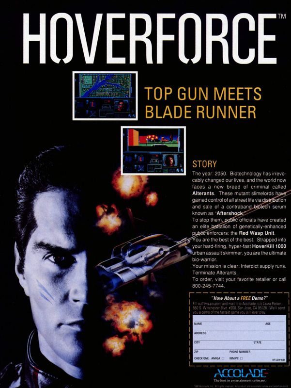 Hoverforce Magazine Advertisement (Magazine Advertisements): Computer Gaming World (United States) Issue 82 (May 1991)