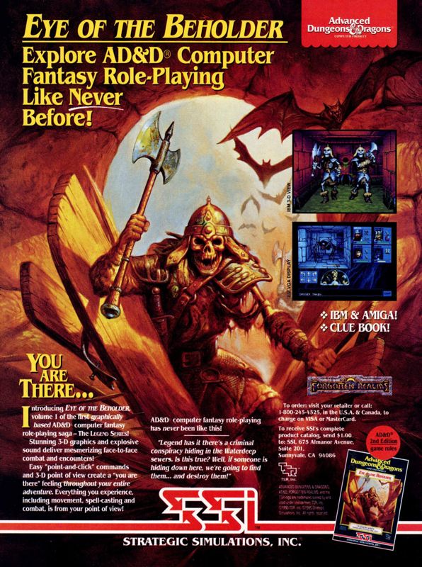 Eye of the Beholder Magazine Advertisement (Magazine Advertisements): Computer Gaming World (United States) Issue 78 (January 1991)