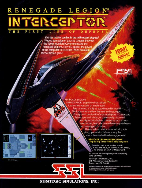 Renegade Legion: Interceptor Magazine Advertisement (Magazine Advertisements): Computer Gaming World (United States) Issue 75 (October 1990)