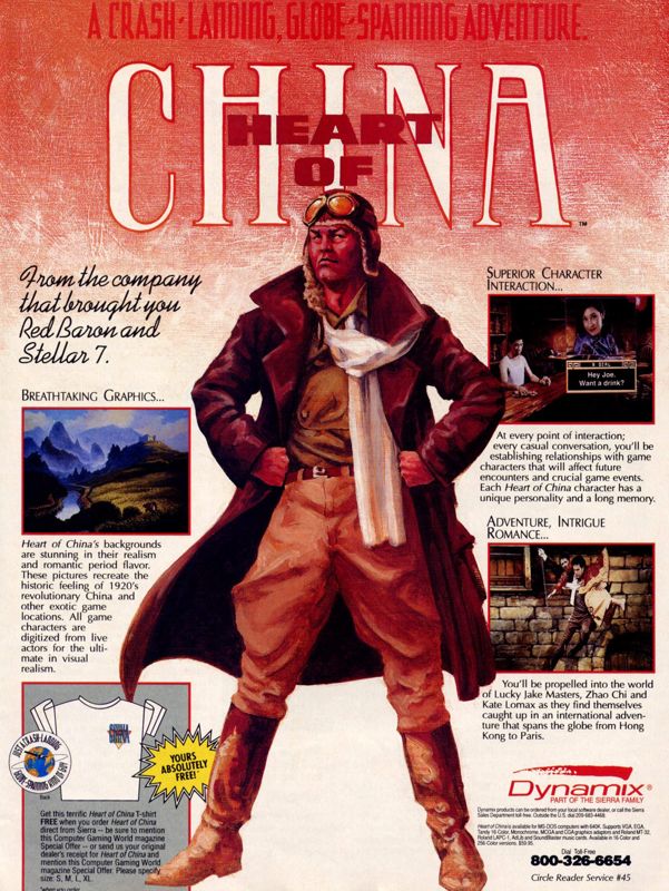 Heart of China Magazine Advertisement (Magazine Advertisements): Computer Gaming World (United States) Issue 81 (April 1991)