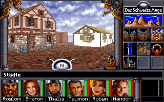 Realms of Arkania: Star Trail Screenshot (Self-running demo, 1994-03-22): "Cities"