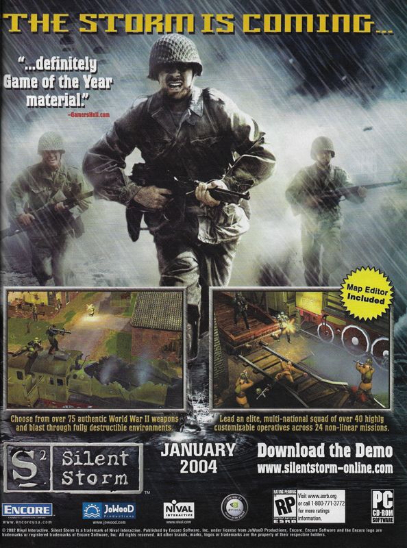 S2: Silent Storm Magazine Advertisement (Magazine Advertisements): PC Gamer (United States), Issue 120 (February 2004)