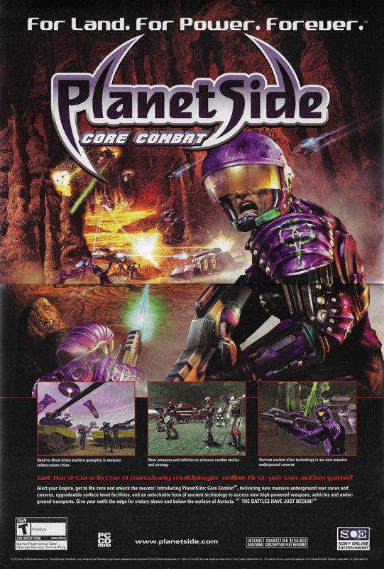 PlanetSide: Core Combat Magazine Advertisement (Magazine Advertisements): PC Gamer (United States), Issue 120 (February 2004)