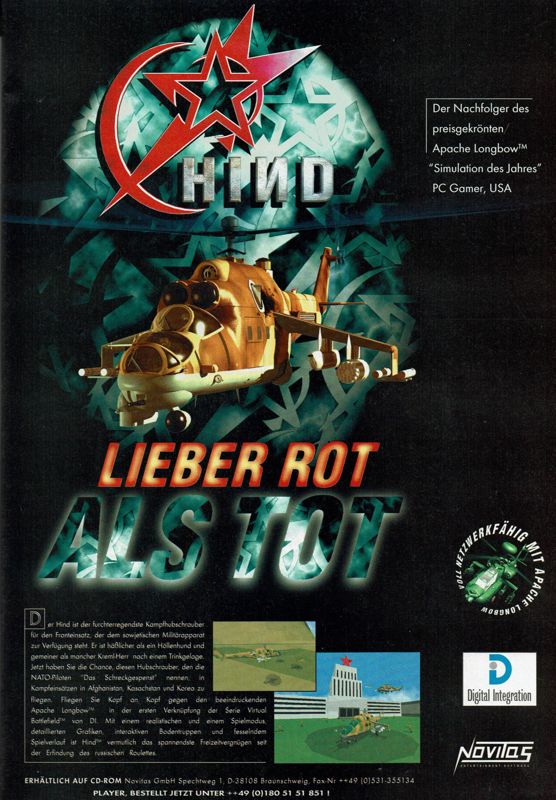 Hind Magazine Advertisement (Magazine Advertisements): PC Player (Germany), Issue 09/1996