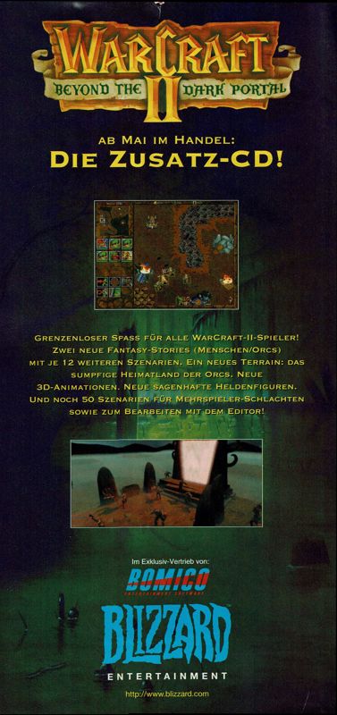 WarCraft II: Beyond the Dark Portal Magazine Advertisement (Magazine Advertisements): PC Player (Germany), Issue 06/1996
