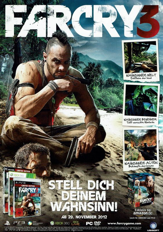 Far Cry 3 Magazine Advertisement (Magazine Advertisements): GameStar (Germany), Issue 01/2013