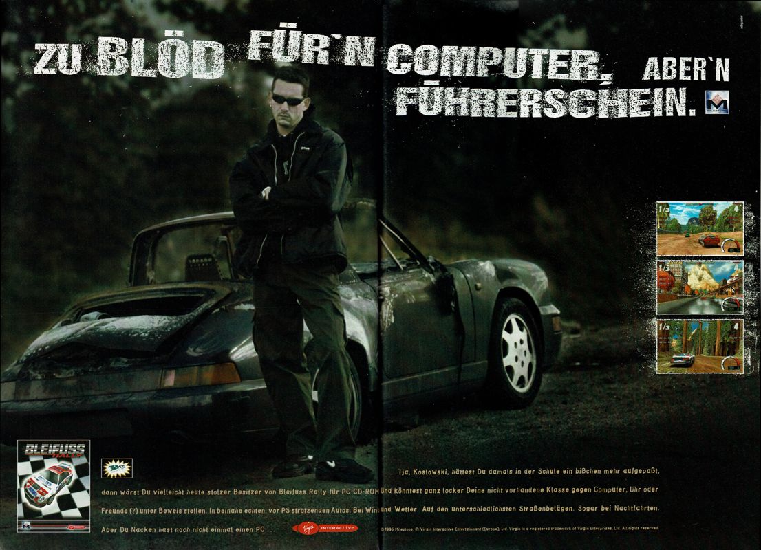 Screamer Rally Magazine Advertisement (Magazine Advertisements): PC Player (Germany), Issue 01/1998
