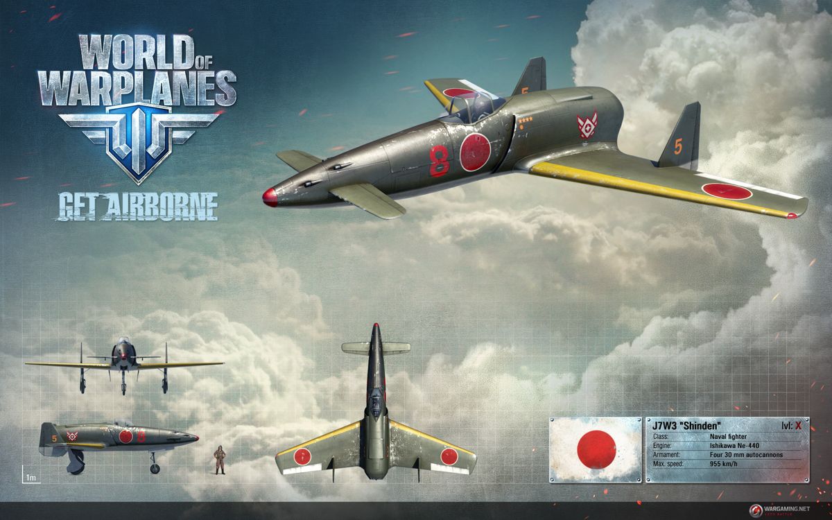 World of Warplanes Render (Official Press Kit (2016)): Japan J7W3