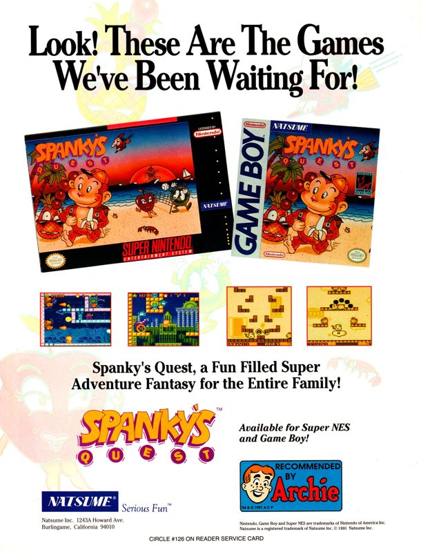 Spanky's Quest Magazine Advertisement (Magazine Advertisements): Electronic Gaming Monthly (United States), Volume 5, Issue 10 (October 1992) Page 49