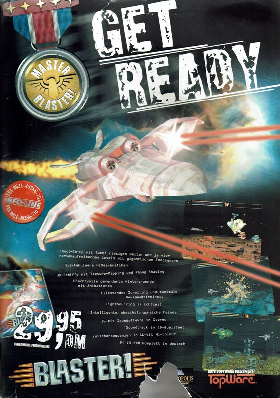 3 Mega Games: Science-Fiction Magazine Advertisement (Magazine Advertisements): PC Player (Germany), Issue 02/1998