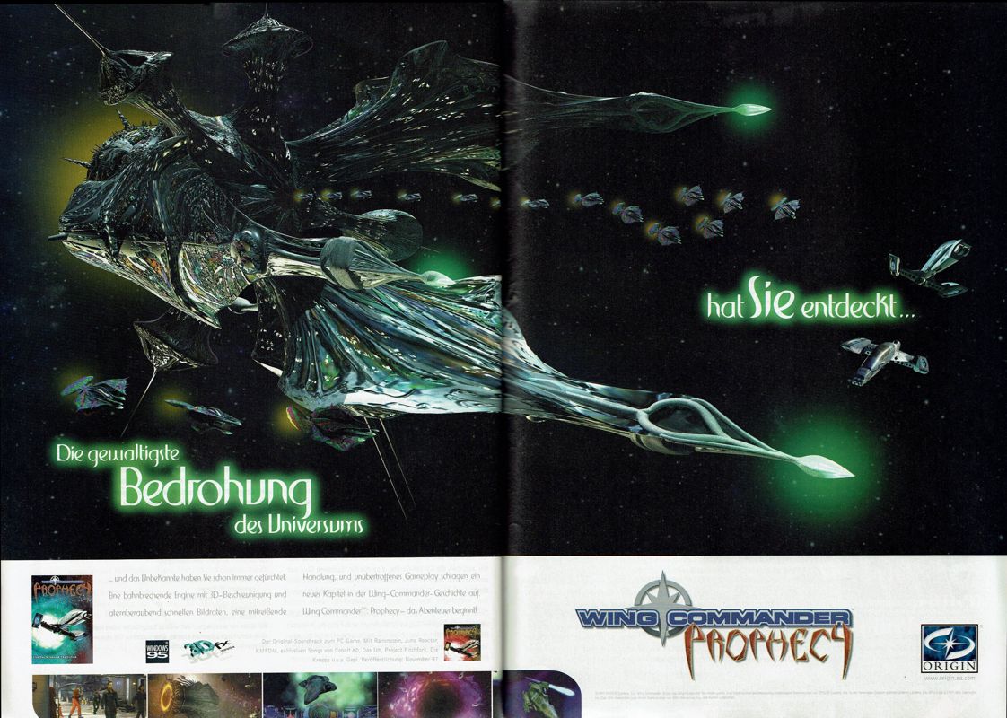 Wing Commander: Prophecy Magazine Advertisement (Magazine Advertisements):<br> PC Player (Germany), Issue 02/1998
