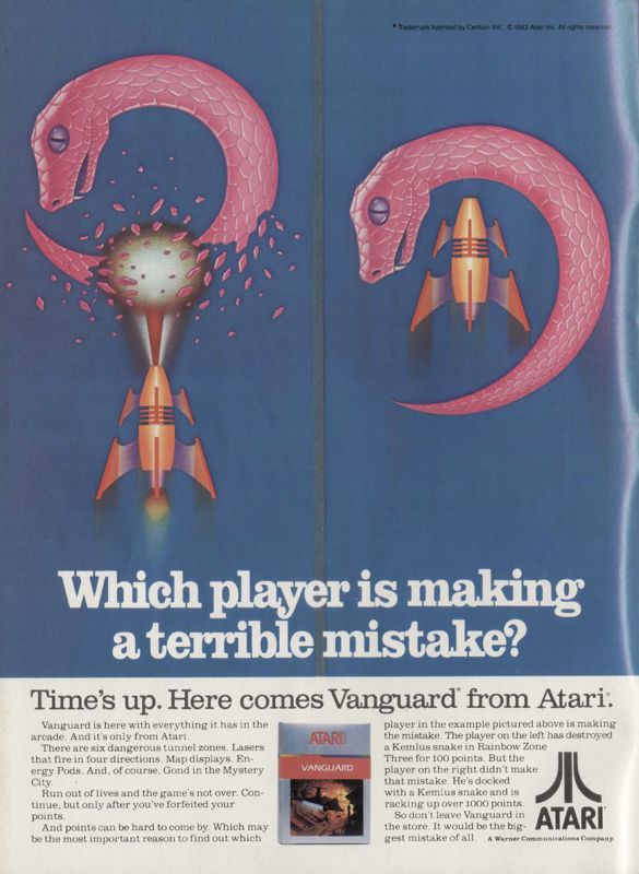 Vanguard Magazine Advertisement (Magazine Advertisements): Videogaming Illustrated (USA), Issue 5, April 1983 (page 2)