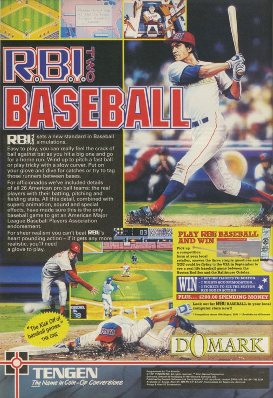 R.B.I. Baseball 2 Magazine Advertisement (Magazine Advertisements): CU Amiga Magazine (UK) Issue #17 (July 1991). Courtesy of the Internet Archive. Page 32