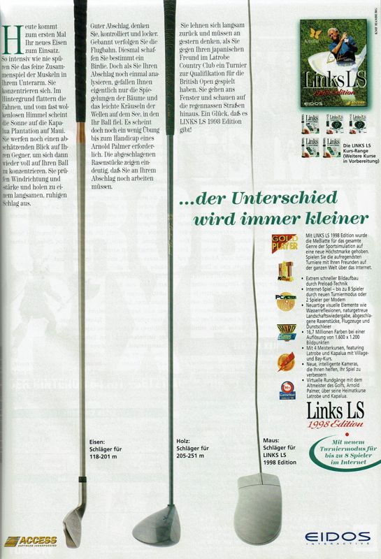 Links LS: 1998 Edition Magazine Advertisement (Magazine Advertisements): PC Player (Germany), Issue 12/1997