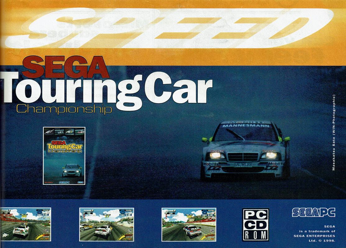 SEGA Touring Car Championship Magazine Advertisement (Magazine Advertisements): PC Player (Germany), Issue 04/1998