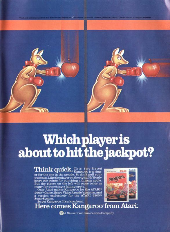 Kangaroo Magazine Advertisement (Magazine Advertisements): Videogaming and Computergaming Illustrated (USA), October 1983 (page 83)