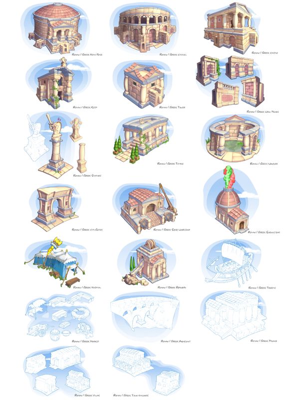 Worms Forts: Under Siege Concept Art (Acclaim Summer 2004 Media Kit): Buildings Concept Art