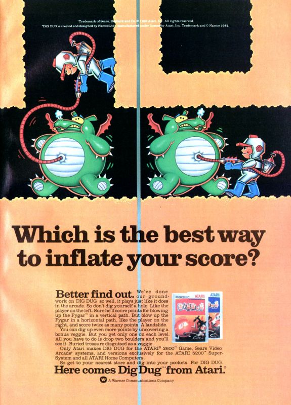 Dig Dug Magazine Advertisement (Magazine Advertisements): Videogaming & Computergaming Illustrated (USA), December 1983 (page 7)