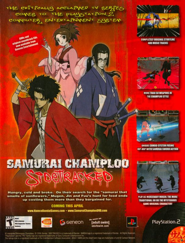 Samurai Champloo: Sidetracked Magazine Advertisement (Magazine Advertisements): PSM (U.S.), #109, April 2006 via personal collection