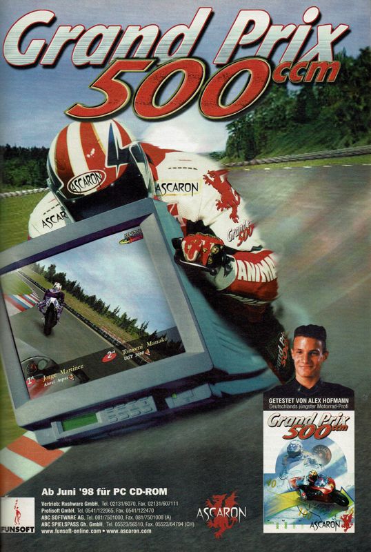 Extreme 500 Magazine Advertisement (Magazine Advertisements): PC Player (Germany), Issue 06/1998