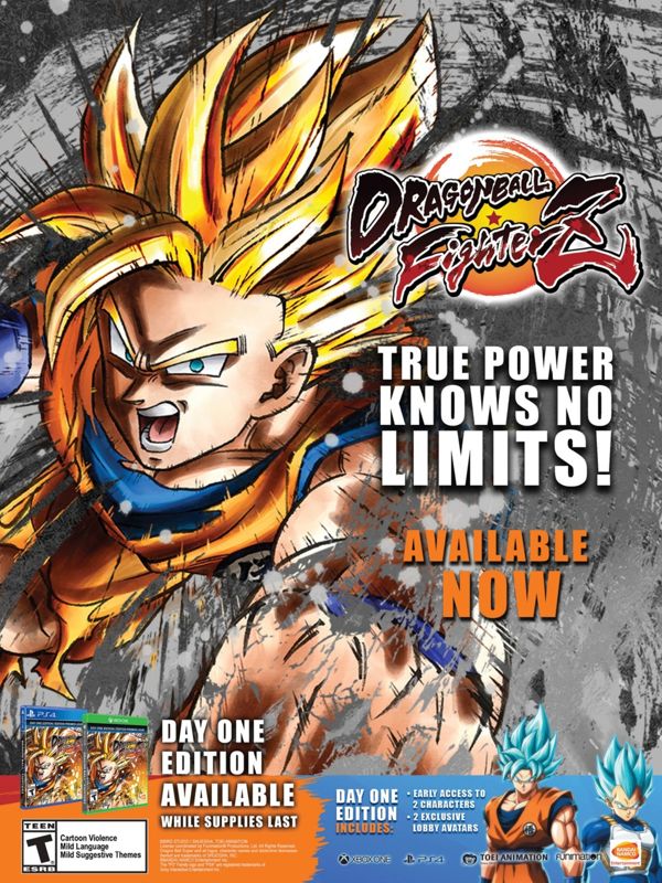 Dragon Ball FighterZ Magazine Advertisement (Magazine Advertisements): Walmart GameCenter (US), Issue 55 (2018) Back Cover
