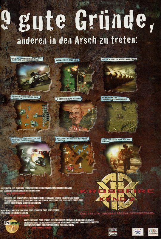 KKND2: Krossfire Magazine Advertisement (Magazine Advertisements): PC Player (Germany), Issue 08/1998