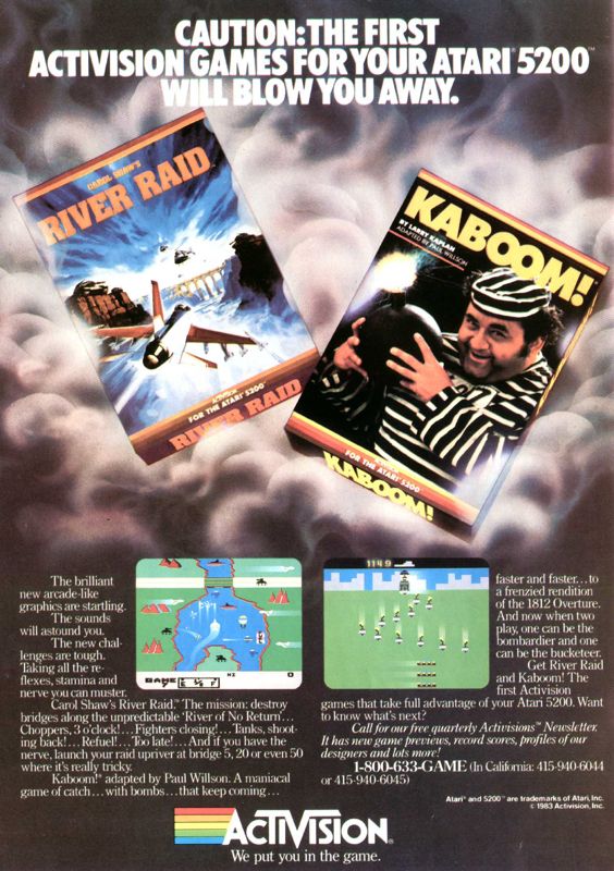 Kaboom! Magazine Advertisement (Magazine Advertisements): Video and Computer Gaming Illustrated (USA), January 1984 (page 2)