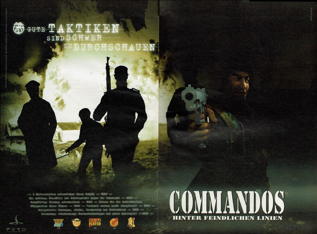 Commandos: Behind Enemy Lines Magazine Advertisement (Magazine Advertisements): PC Player (Germany), Issue 08/1998