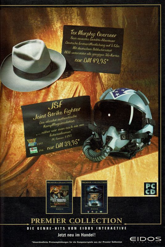 Tex Murphy: Overseer Magazine Advertisement (Magazine Advertisements): PC Player (Germany), Issue 08/1998