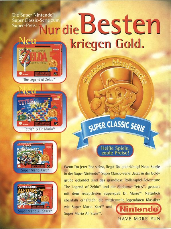 The Legend of Zelda: A Link to the Past Magazine Advertisement (Magazine Advertisements): Club Nintendo (Germany), August 1996, page 2