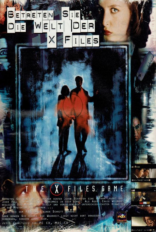 The X-Files Game Magazine Advertisement (Magazine Advertisements): PC Player (Germany), Issue 10/1998