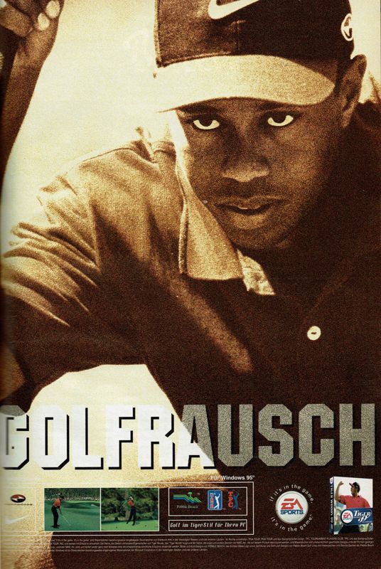 Tiger Woods 99 PGA Tour Golf Magazine Advertisement (Magazine Advertisements): PC Player (Germany), Issue 11/1998