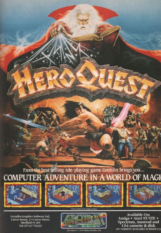HeroQuest Magazine Advertisement (Magazine Advertisements): CU Amiga Magazine (UK) Issue #15 (May 1991). Courtesy of the Internet Archive. Page 55
