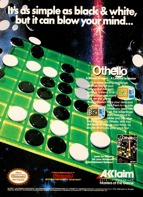 Othello Magazine Advertisement (Magazine Advertisements): Game Player's (United States), Issue 04 (October 1989) Page 14