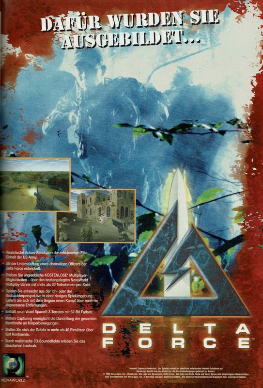 Delta Force Magazine Advertisement (Magazine Advertisements): PC Player (Germany), Issue 12/1998