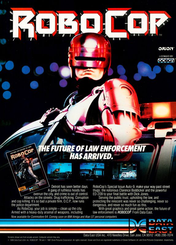 RoboCop Magazine Advertisement (Magazine Advertisements): Game Player's Issue 04 (October 1989). Courtesy of Retromags. Back Cover