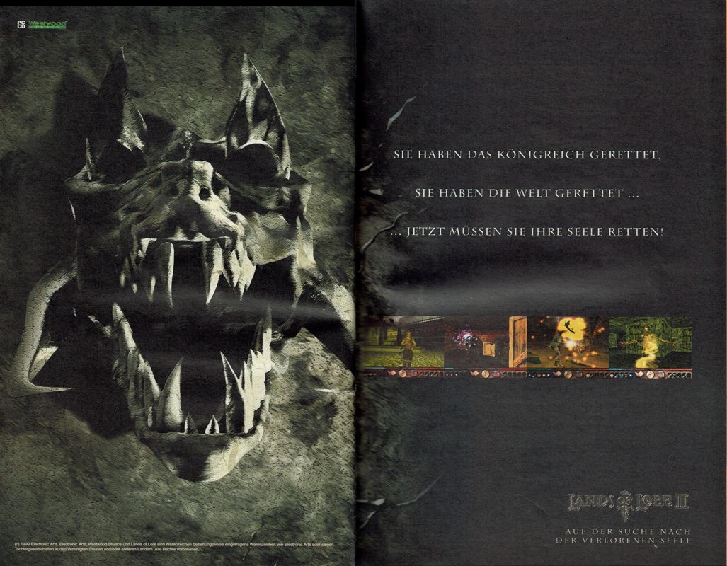 Lands of Lore III Magazine Advertisement (Magazine Advertisements): PC Player (Germany), Issue 05/1999